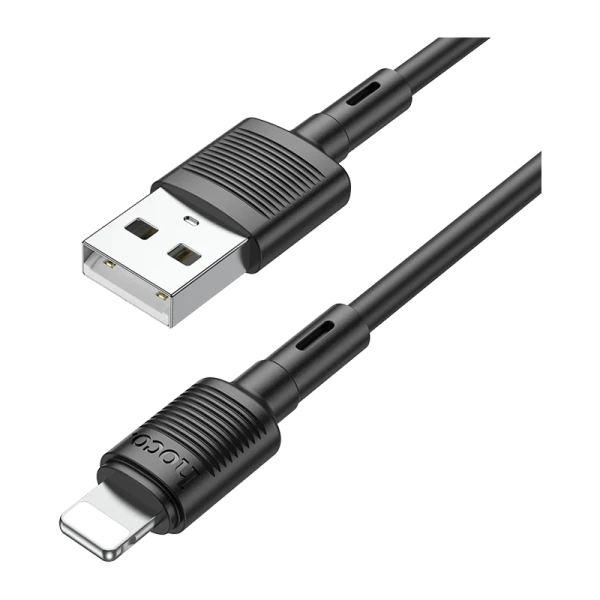 Кабель HOCO X83 USB (m)-Lightning (m) 1.0м 2.4A ПВХ черный (1/33/330)
