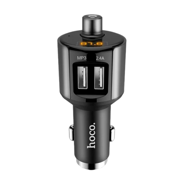 Автомобильное З/У HOCO E19 2USB 2.4A с FM-трансмиттером серый (1/21/126)