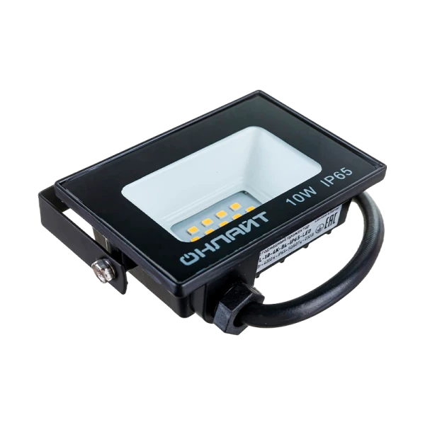 Прожектор светодиодный Онлайт 10W 230V IP65 4000К нейтральный черный (1/80)