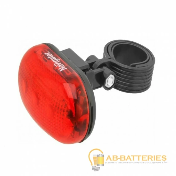 Фонарь велосипедный Navigator NPT-B02 3LED от батареек 3 режима черный красный