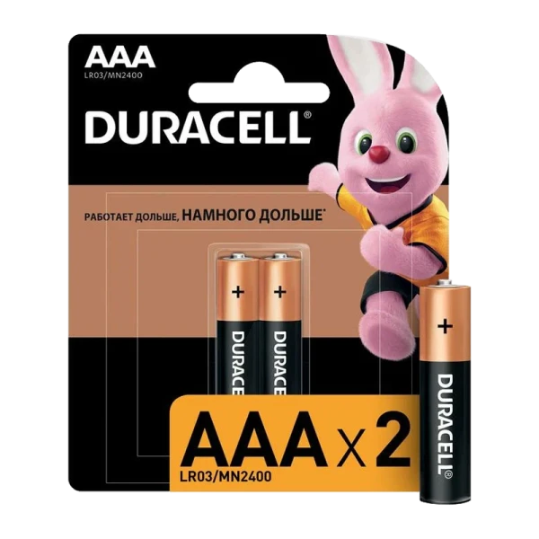 Батарейка Duracell Basic LR03 AAA BL2 Alkaline 1.5V (2/24/96/14592)