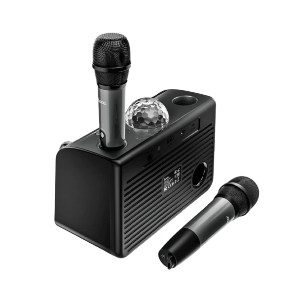 Портативная колонка HOCO BS41 Plus bluetooth 5.0 microSD караоке черный (1/6)