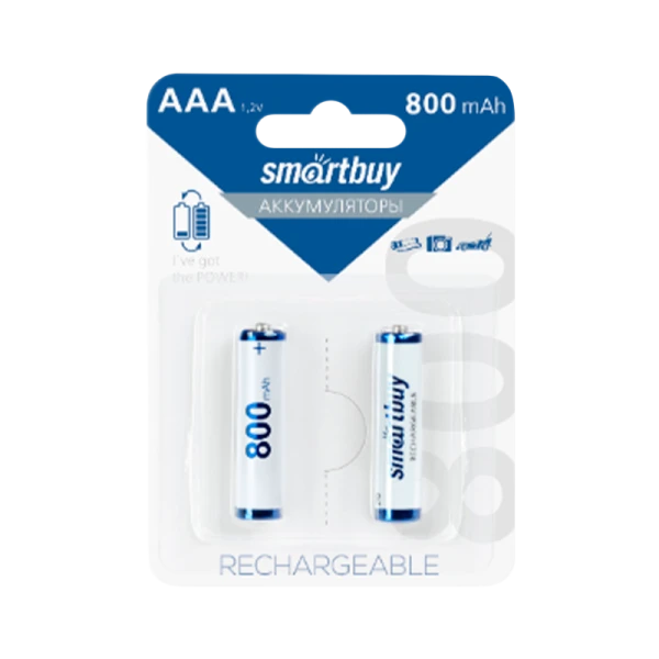 Аккумулятор бытовой Smartbuy HR03 AAA BL2 NI-MH 800mAh (2/24/240)