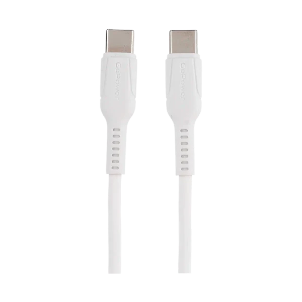 Кабель GoPower GP21TT Type-C (m)-Type-C (m) 1.0м 3.0A 60W силикон белый (1/200/800)