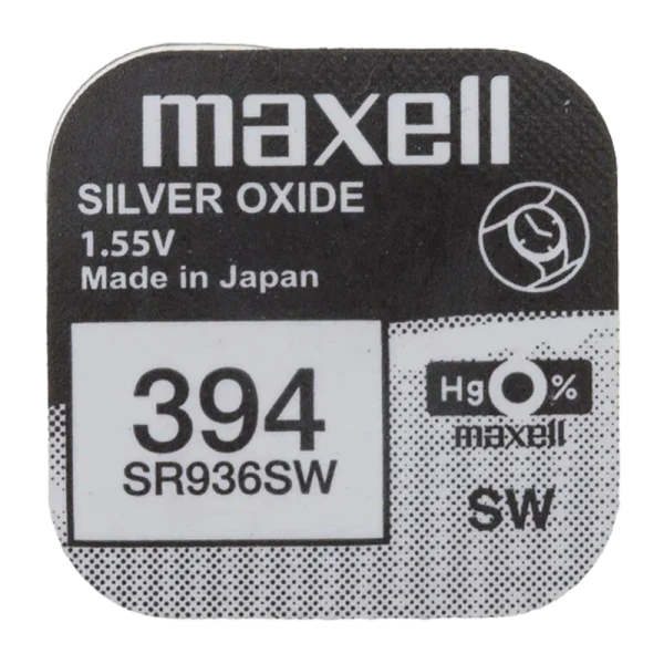 Батарейка Maxell 380/394 BL1 Silver Oxide 1.55V 0%Hg (1/10/100)