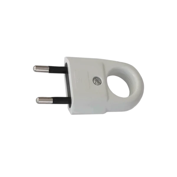 Вилка электрическая Прогресс MINI с кольцом Б/З бело-черная (1/50/400)