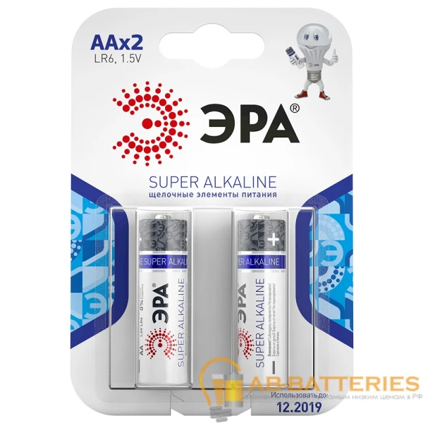 Батарейка ЭРА Super LR6 AA BL2 Alkaline 1.5V (2/40/320/15360)