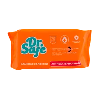Влажные салфетки Dr.Safe 70шт. для рук антибакт.+ромашка (1/12)