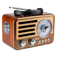 Радиоприемник DEESPI S1209 RE-01B пластик BT/AM/FM/SW/USB/AUX/MicroSD РЕТРО-стиль