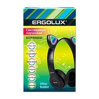 Наушники полноразмерные Ergolux ELX-BTHP02-C02 bluetooth 5.3 с микр. MP3/FM LED черный (1/4/80)