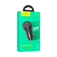 Автомобильное З/У HOCO Z49B 1USB/Type-C 3.0A 38W QC3.0 черный (1/13/130)