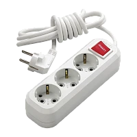 Удлинитель Makel 3р.С/З 3.0м с выкл. белый MGP213 (1/12)