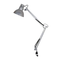 Светильник настольный Camelion KD-312 60W 230V E27 струбцина серебряный (1/12)