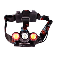 Фонарь налобный Ultraflash LED5338 5W 3LED от аккумулятора 4 режима+ZOOM черный (1/60)