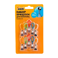 Прищепки для полотенец Рыжий кот 1.5х5.6см 10шт. (1/12/144)