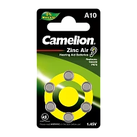 Батарейка Camelion ZA10 BL6 Zinc Air 1.45V 0%Hg (6/60/600/3000)