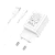 Сетевое З/У HOCO N25 2USB 2.1A с кабелем Type-C белый (1/13/130)