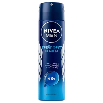 Дезодорант мужской Nivea Заряд Свежести Грейпфрут и мята спрей 150мл (1/12)