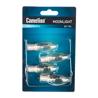 Лампа накаливания Camelion E14 7W 220-240V свеча DP-704 BL4 прозрачная (4/40/800)