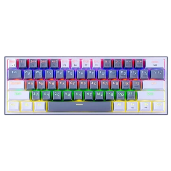 Клавиатура проводная Redragon Fizz RU USB 1.8м серый белый (1/10)