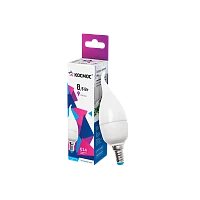 Лампа светодиодная Космос CW E14 8.5W 6500К 220V свеча на ветру матовая (1/10/80)