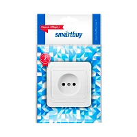 Розетка Smartbuy 1-местная без заземления 10А белая, керамика "Марс" (1/10/200)