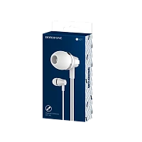 Наушники внутриканальные Borofone BM21 с микр. белый (1/36/144)