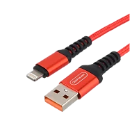 Кабель GoPower GP02L USB (m)-Lightning (m) 1м 2.4A нейлон красный (1/200/800)