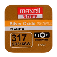 Батарейка Maxell 317 (SR516SW) BL1 Silver Oxide 1.55V 0%Hg (1/10/100)