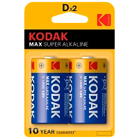 Батарейка Kodak MAX LR20 D BL2 Alkaline 1.5V (2/20/100/3200)