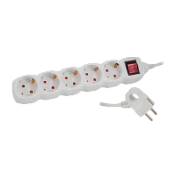 Удлинитель Старт S 5р.С/З 10A 3.0м с выкл. ПВС IP20 белый (1/20)