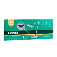 Светильник настольный Camelion KD-879 12W 230V на основании сенс. с таймером серебряный (1/6)