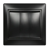 Выключатель Smartbuy 3-клавишный 10А черный "Венера"