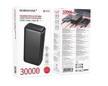 Внешний аккумулятор Borofone BJ80B 30000mAh 3.0A 22.5W 2USB+Type-C+microUSB PD,QC черный (1/30)