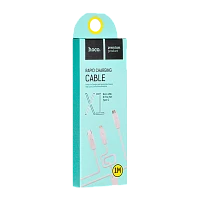 Кабель HOCO X1 USB (m)-2хType-C/Lightning/microUSB (m) 1м 2.4A ПВХ белый (1/30/300)