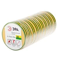 Изолента ЭРА 15мм*20м ПВХ желтый зеленый (1/10/200)