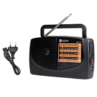 Радиоприемник DEESPI RE-20/308 пластик AM/FM/SW1-2/TV черный (1/40)