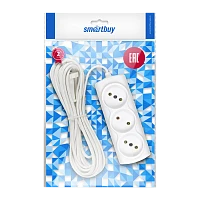 Удлинитель Smartbuy 3р.Б/З 6A 5.0м ШВВП 2x0.75мм² белый (1/50)