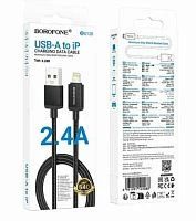 Кабель Borofone BX120 USB (m)-Lightning (m) 1м 2.4A нейлон черный