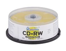 Диск CD-RW Smartbuy 700MB 4-12x 25шт. cake box (25/250)
