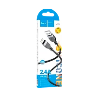 Кабель HOCO X109 USB (m)-Lightning (m) 1м 2.4A силикон черный (1/31/310)