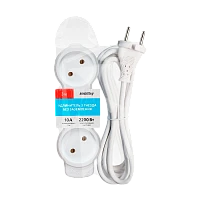 Удлинитель Smartbuy NEW 3р.Б/З 10A 3.0м ПВС 2x1мм² белый (1/50)