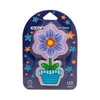 Ночник Старт "Цветок" NL 3LED 0.5W 220V синий