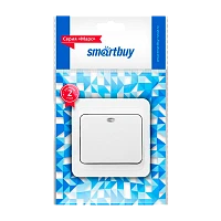 Выключатель Smartbuy "Марс" 1-клав.10A керамика с индикатором белый