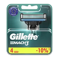 Сменные кассеты Gillette "MACH3" 3 лезвия 4шт. (цена за 1 шт) (4/40)