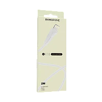 Кабель Borofone BX18 USB (m)-Lightning (m) 1м 2.0A ПВХ белый (1/648)
