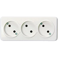 Розетка Smartbuy "Юпитер" 3гн. 10A Б/З пластик белый