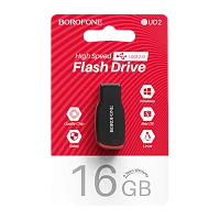 Флеш-накопитель Borofone Generous BUD2 16GB USB2.0 пластик черный (1/35/280)