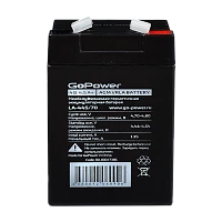 Аккумулятор свинцово-кислотный GoPower LA-445/70 4V 4.5Ah T1/ F1 (1/20)