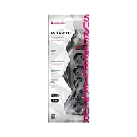 Сетевой фильтр Defender ES largo 5р.С/З 10A 5.0м 125 Дж с выкл. черный (1/30)